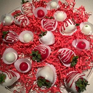Chock covered strawberries